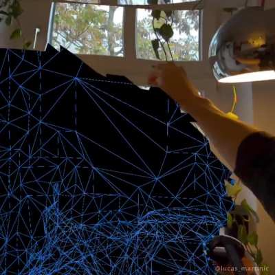 Augmented Reality in Action...3D Wireframe Model Directly in Physical Space.