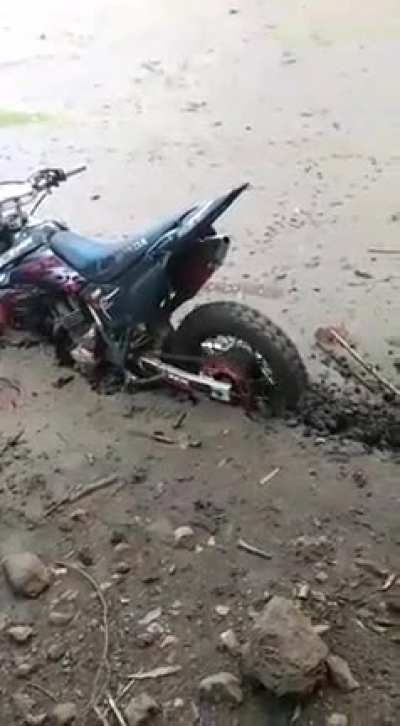 Riding into mud