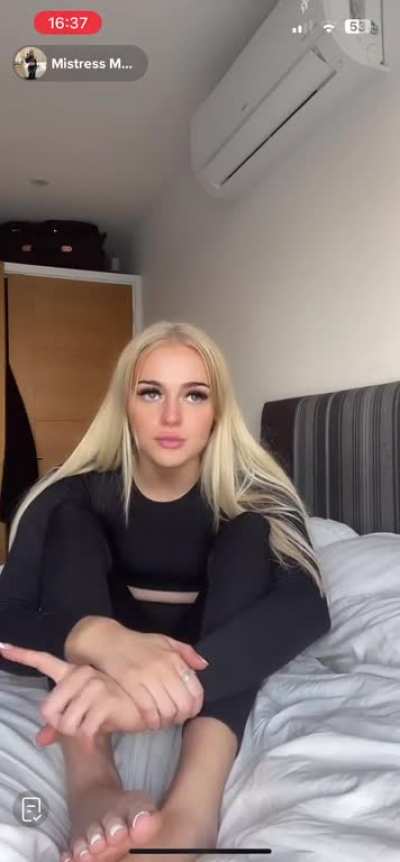 officialmissmay_ showing of her beautiful soles on Tik Tok live