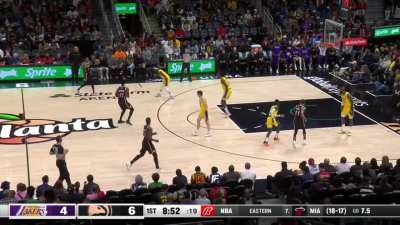 [Highlight] LeBron gets his first points via dunk and draws a charge as a 38-year-old