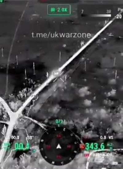 Russian vehicle presumably carrying ammunition drives over a mine laid by a Ukrainian "Baba Yaga" hexacopter and ends in a big explosion, location and date not given