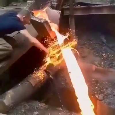 Touching molten lava with bare hands.