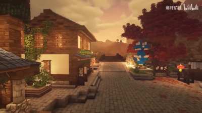 Recreating Liyue Harbor in Minecraft! By 爆肝矿蛙 on Bilibili.