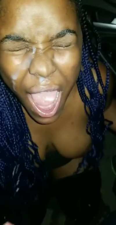 Ebony chick absolutely impressed by the 2nd shot! [00:15]