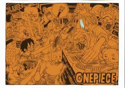 Oda making the latest colour spread from chapter 981
