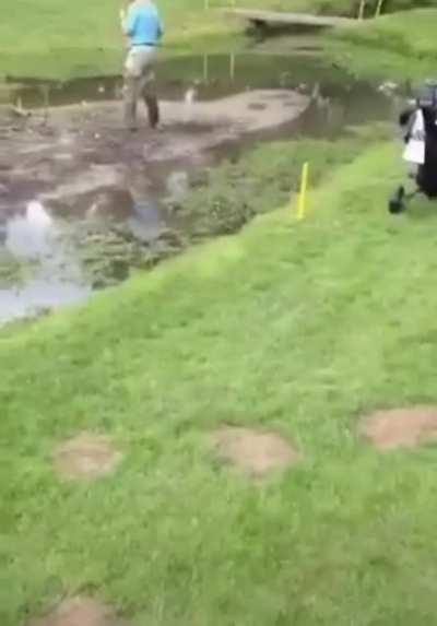 WCGW Jumping Over Creek to Retrieve Golf Ball
