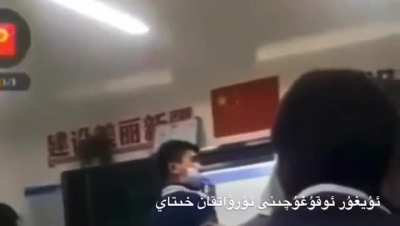 Teacher in Xinjiang school slaps a Uyghur student for 11 times, even pulling his mask off