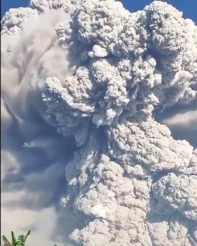 Indonesia's Mount Sinabung volcano sent a cloud of hot ash up to five kilometres