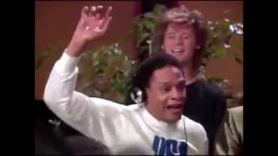 While working on "We are the world", the artists spontaneously perform a special tribute to Harry Belafonte by singing his own famous song "Day-O".
