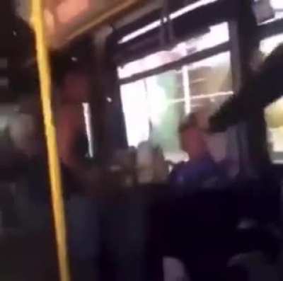Old women spits on another person