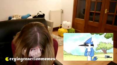anime reactor is left heartbroken after mordecai denies rigby's apology