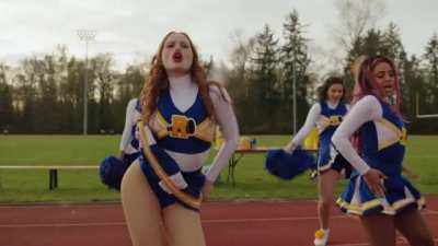 Madelaine Petsch flashes her hips in front of everyone with knowing she makes all the boys in the stands hard.