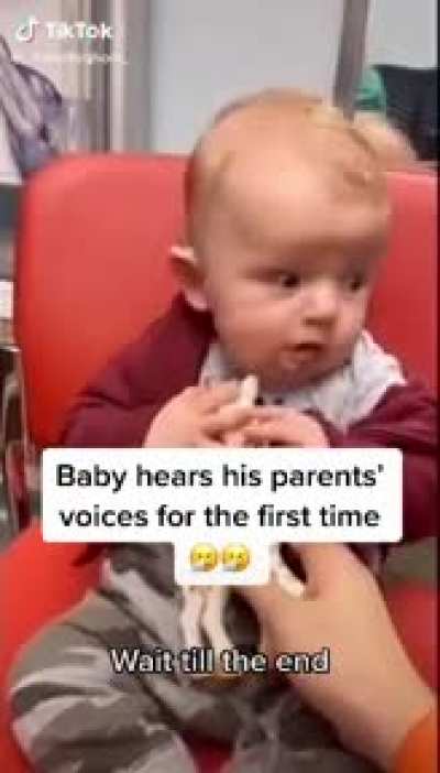 Kid hears for the first time