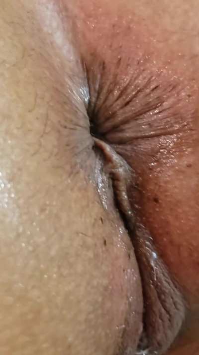 No lube needed to fuck my ass, just rub it on my wet pussy first