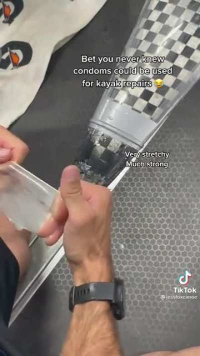 Olympics! Technology has progressed to the point where I can watch an Olympic athlete share a video of her kayak being repaired with a condom. Amazballs!