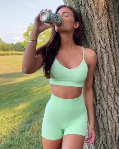 In green