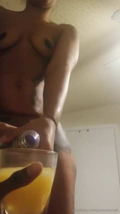 Blowing her load