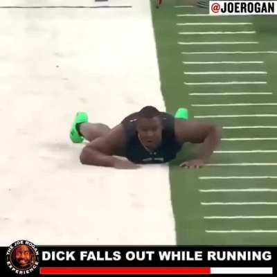 dick falls out while running