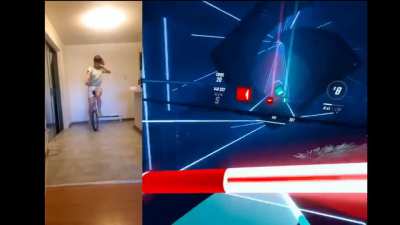 beatsaber on a unicycle ex+ &amp;amp; level complete