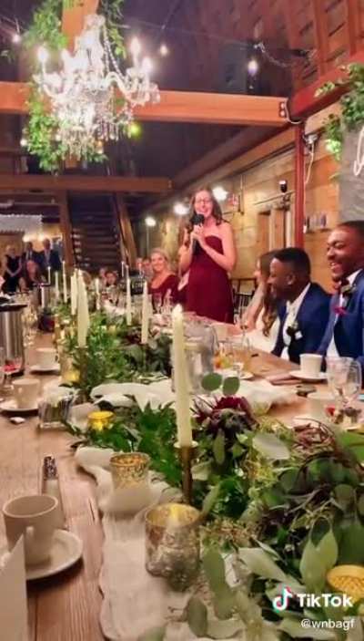 speaking at sister&rsquo;s wedding