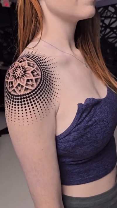 Black geometrical tattoo &copy; Ilya Cascad Kandaurov, United States.