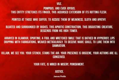 Misanthropic poetry. &lsquo;Vile&rsquo; by James Fields