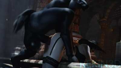 *Warning Beastality* Lady Dimitrescu gets fucked by Horse men (Rekin3D) [Resident Evil]