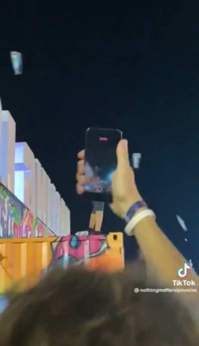 Guy at a festival who thinks he&rsquo;s the main character gets pummeled with trash.