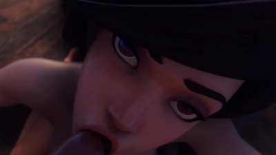 Tracer deepthroats massive cock (Sound) [nordehartet]