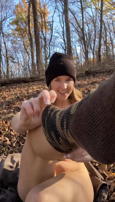 Getting some fresh air in the woods