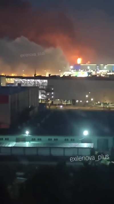 The moment of the attack on the Moscow oil refinery.