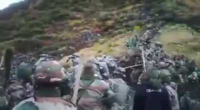 This is an undated post-Galwan video of of Indian forces thwarting Chinese PLA attempts to enter from Tawang Sector in Arunachal Pradesh. Date of clash is still unclear. Helmets reveal it&rsquo;s a new video. Deployment also reveals it&rsquo;s Tawang. Locals say Chin