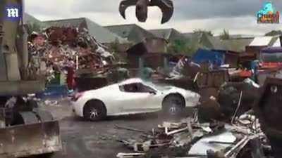 Rogue landlord&rsquo;s &pound;200,000 Ferrari 458 Spider crushed because it was &lsquo;probably&rsquo; stolen