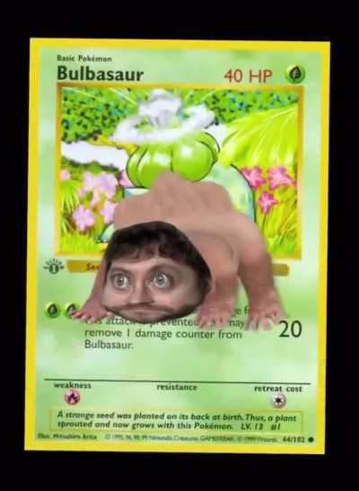 Me when I get turned into Bulbasaur