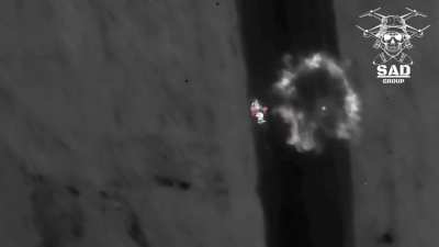 Ukraine's drone team 'SAD Group' posted video showing drone strikes against Russian infantry during night operations in unnamed direction. Feb. 27, 2024 post