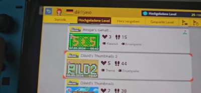 Hallo, ich bin der Typ der D&auml;vids Thumbnails in Mario Maker 2 baut 