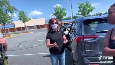 Karen calls police on black woman and her co-workers for "trespassing &amp;amp; loitering" in an empty parking lot that their work van broke down in.