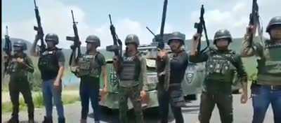 Cjng in Michoacan armed to the teeth