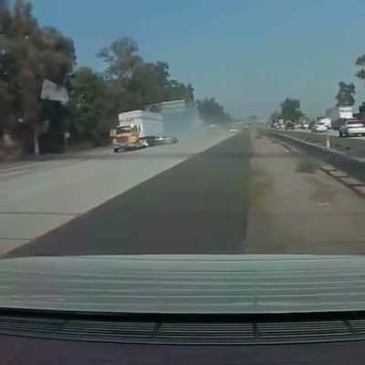 Idiot does idiot lane change and causes accident