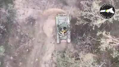 An Abandoned Russian T-72 is destroyed by a Ukrainian Drone Drop Munition [Published 28/03/2024]