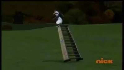 Kowalski's too busy being crazy frog to give Skipper his analysis.