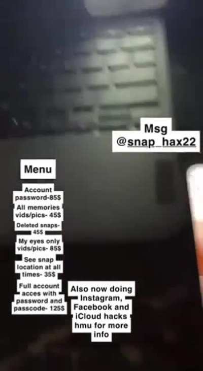 Msg here or snap