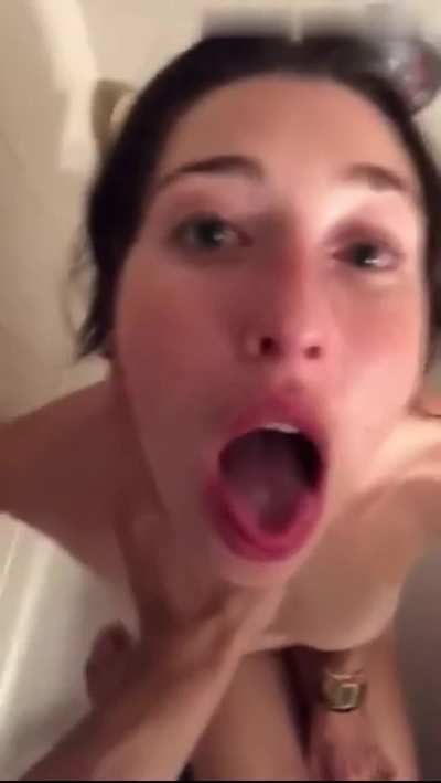 Anne Freak swallowing her man's cum, piss and spit