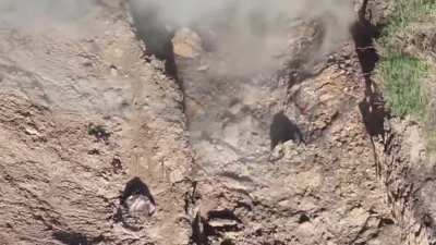 UAV operators of the 35th Marine Brigade found a Russian soldier in the anti-tank ditch. Pokrovsk area, Donetsk
