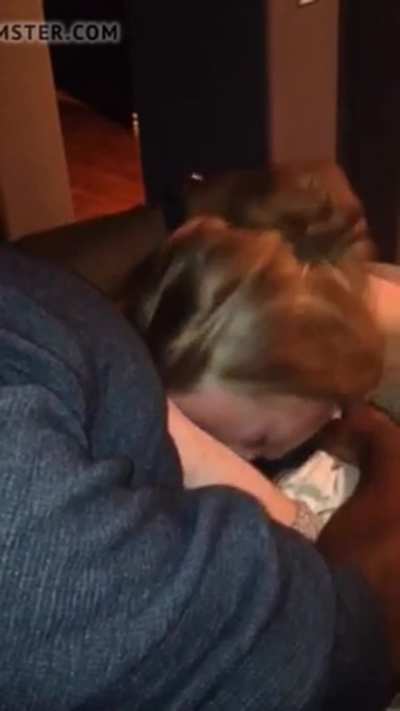 This wife knows how to suck some dick. I bet poor hubby doesn’t even get a handjob this good LOL. If I was him I’d take her from her husband. She’s worshipping his chocolate cock. Click redgifs link for audio.