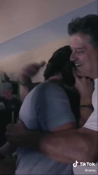 Jake funk finds out he&rsquo;s going to become a ram, taken from the Rams TIKTOK page