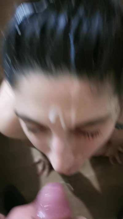 Cum all over my face