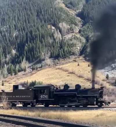 Durango &amp;amp; Silverton No. 476 backing into Silverton Oct. 19th, 2025