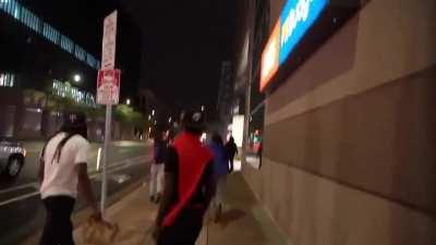 Mob attacks a man who was defending a store from rioters with a pipe wrench