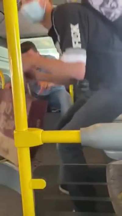 Antimasker on a bus in Switzerland